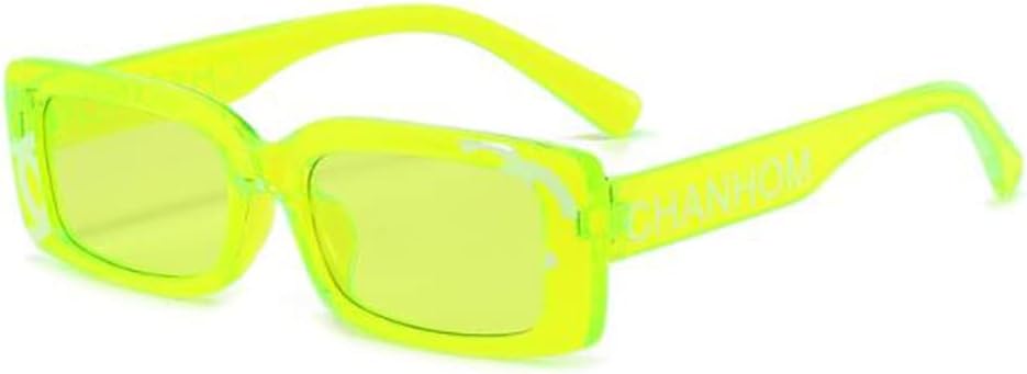 

Солнцезащитные очки в толстой квадратной оправе, солнцезащитные очки с буквами для женщин и мужчин, прямоугольные солнцезащитные очки с защитой от УФ-излучения UV400 star shop, Fluorescent Green Green Flakes