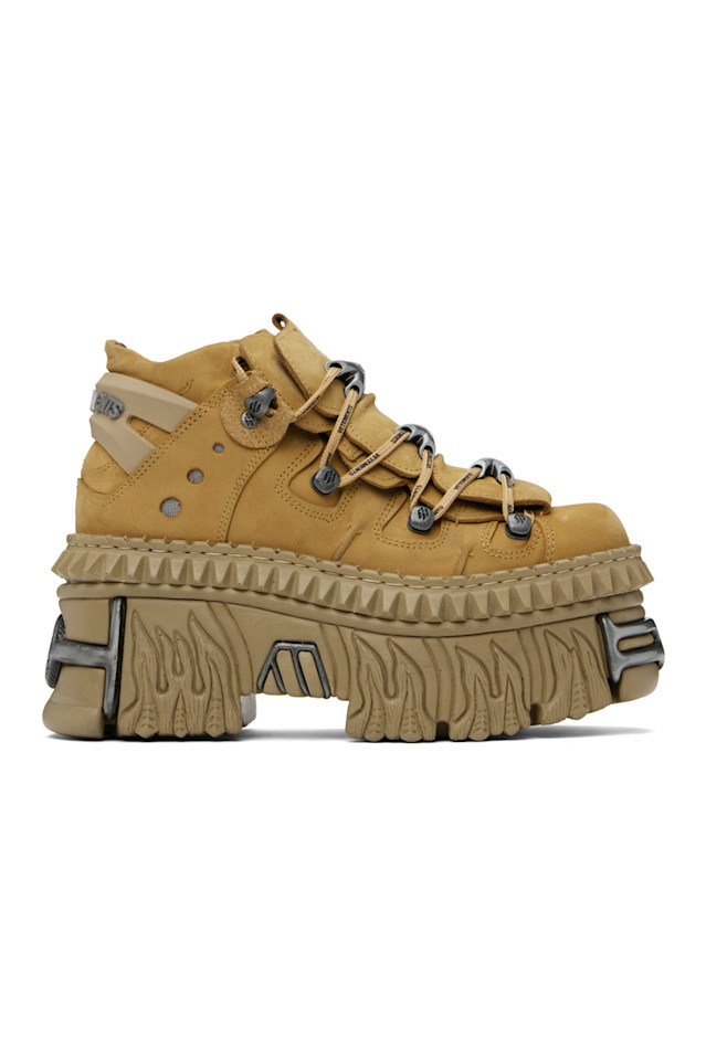Новые кеды на платформе New Rock Edition Vetements, цвет caramel