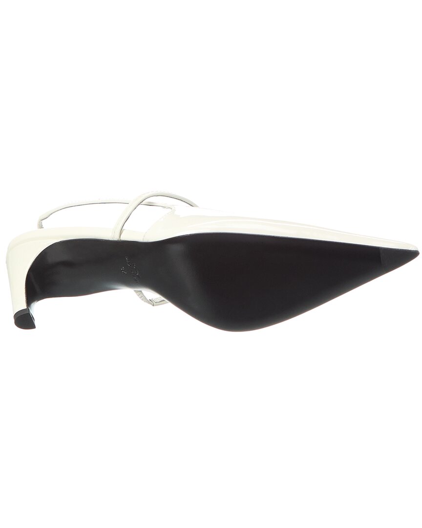 TOTEME Logo Patent Slingback Pump, белый — фото 4