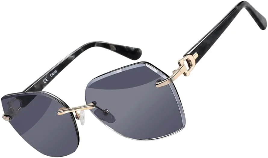 

Модные женские солнцезащитные очки без оправы с геометрическим узором, градиентными линзами с алмазной огранкой и защитой от УФ-излучения MTZJH, One Color