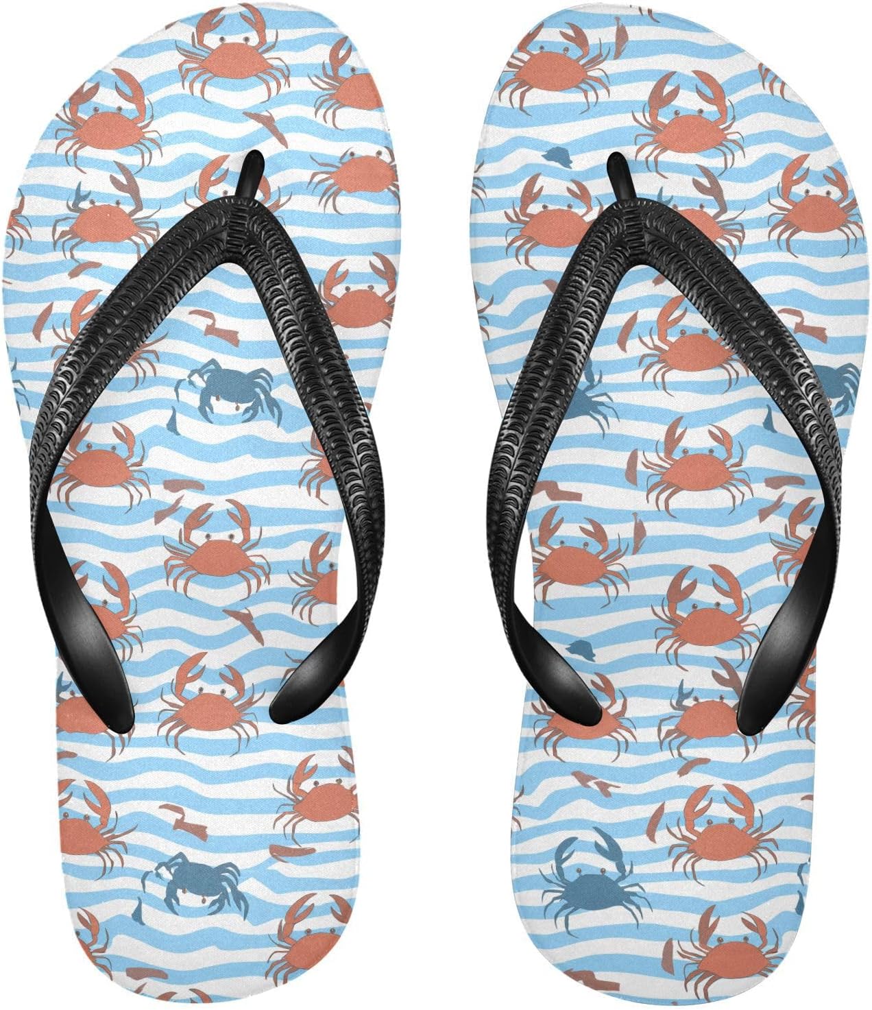 

Пляжные летние повседневные сандалии с волнистыми полосками в виде крабов для женщин и мужчин, обувь для душа 20862013 Kfbe, Crabs