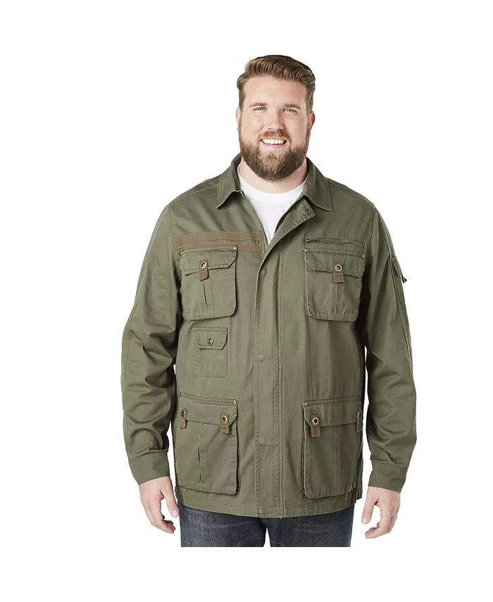 

Высокая утилитарная куртка KingSize с 9 карманами из твила Boulder Creek, зеленый