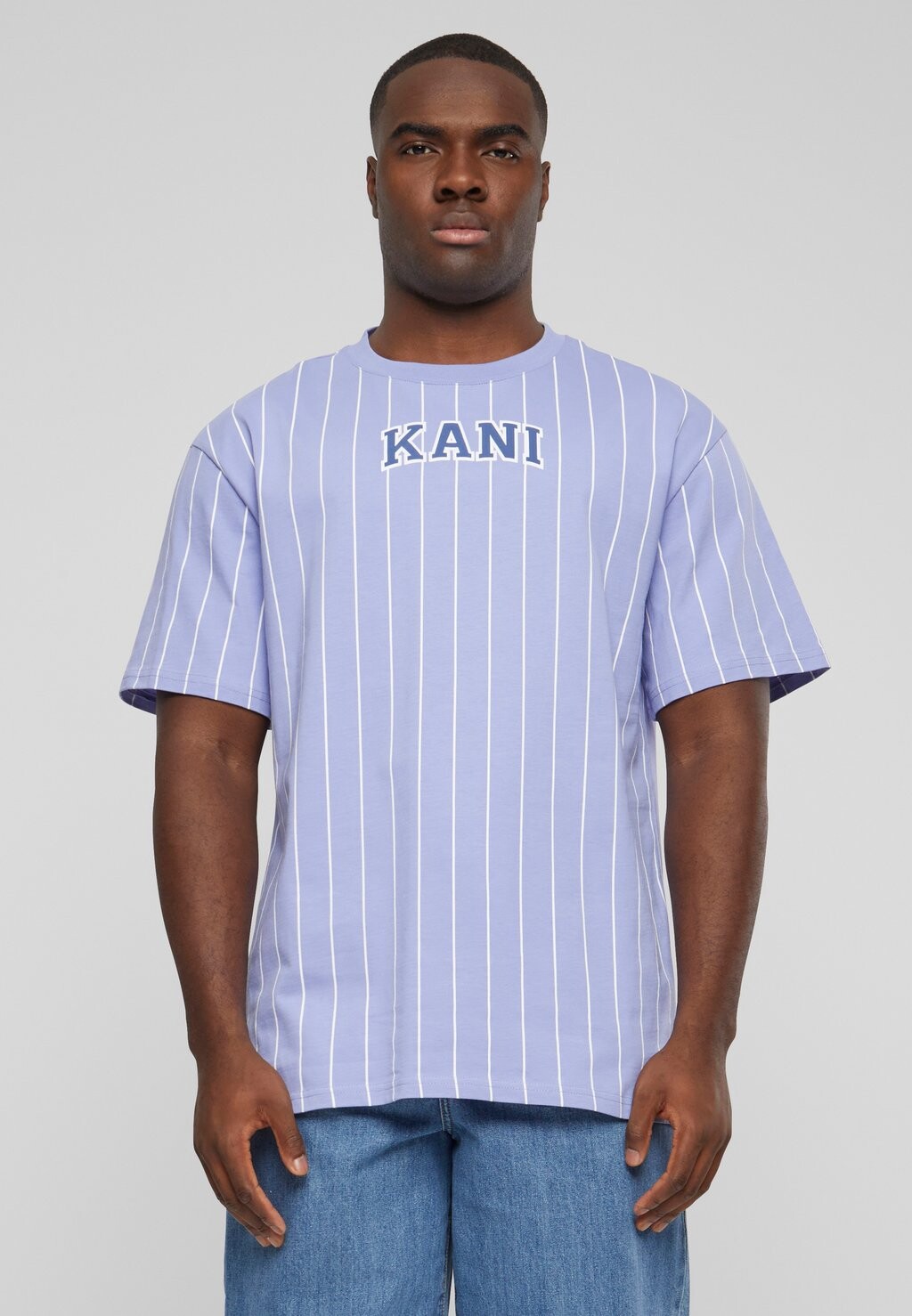 

Футболка с принтом Small Serif Stripe Karl Kani, цвет lilac white