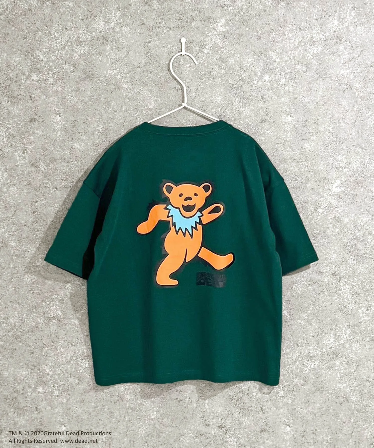 Детская футболка с принтом Grateful Dead Dancing Bear зелёная
