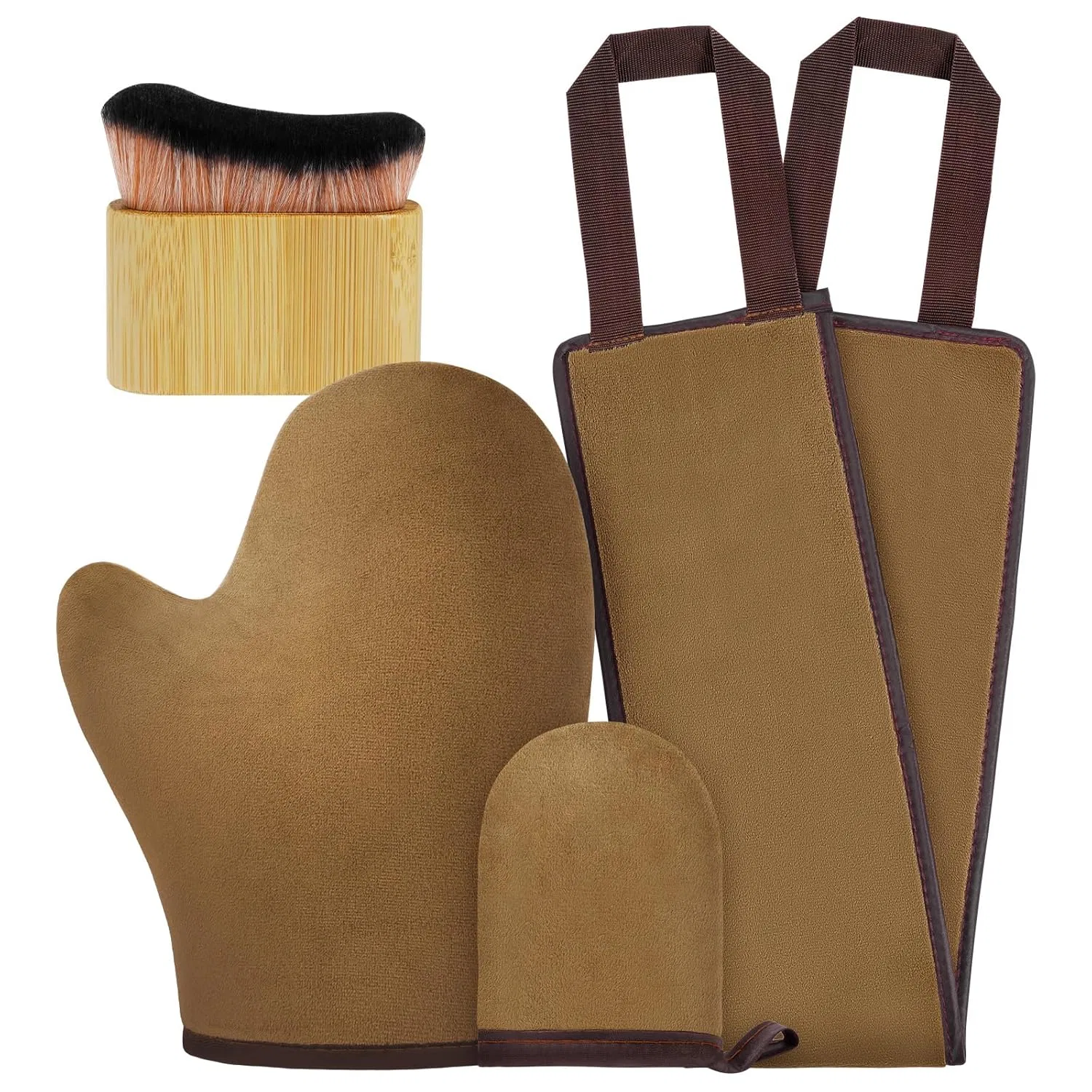 Набор для нанесения автозагара LOPHE 4-в-1 с кистью, коричневый ‎Lophe, Brauner 4Pcs
