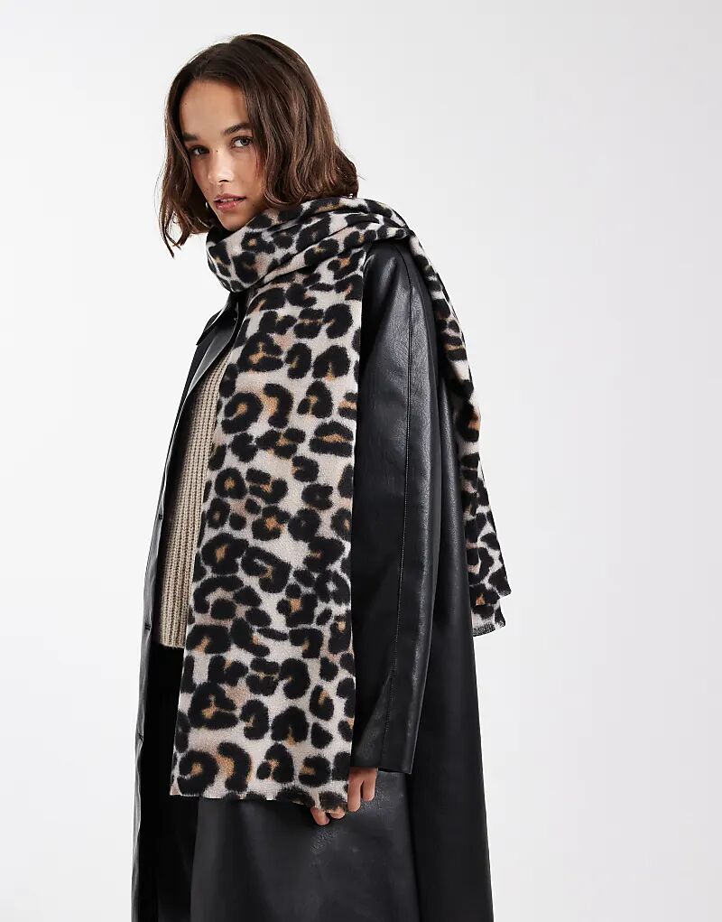 

Длинный шарф Pieces с леопардовым принтом