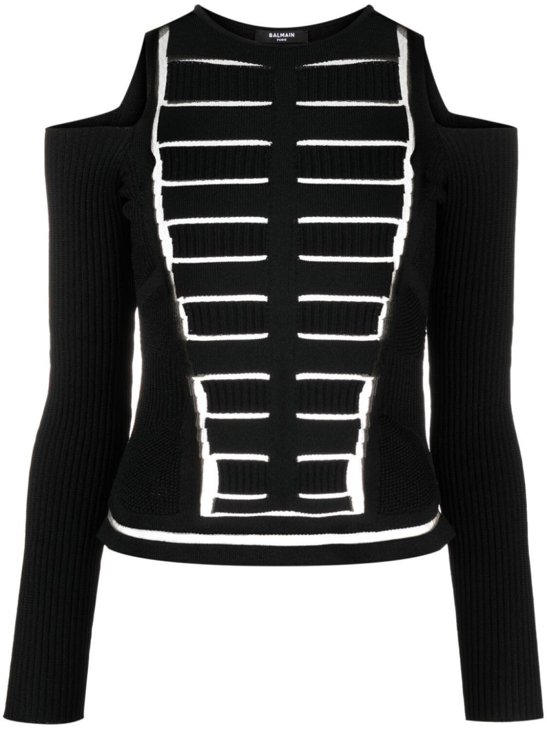 

Balmain трикотажный топ с открытыми плечами, черный