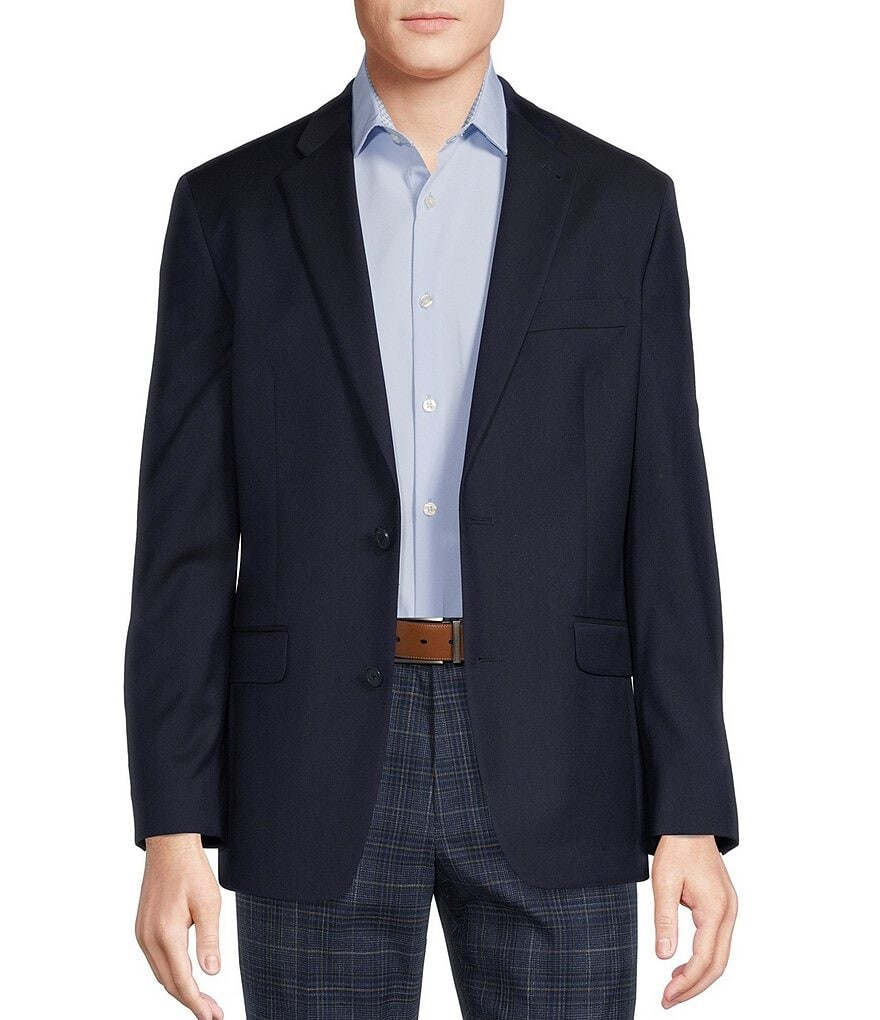 

Murano Big & Tall Wardrobe Essentials Костюм классического кроя с твиловым пиджаком, синий