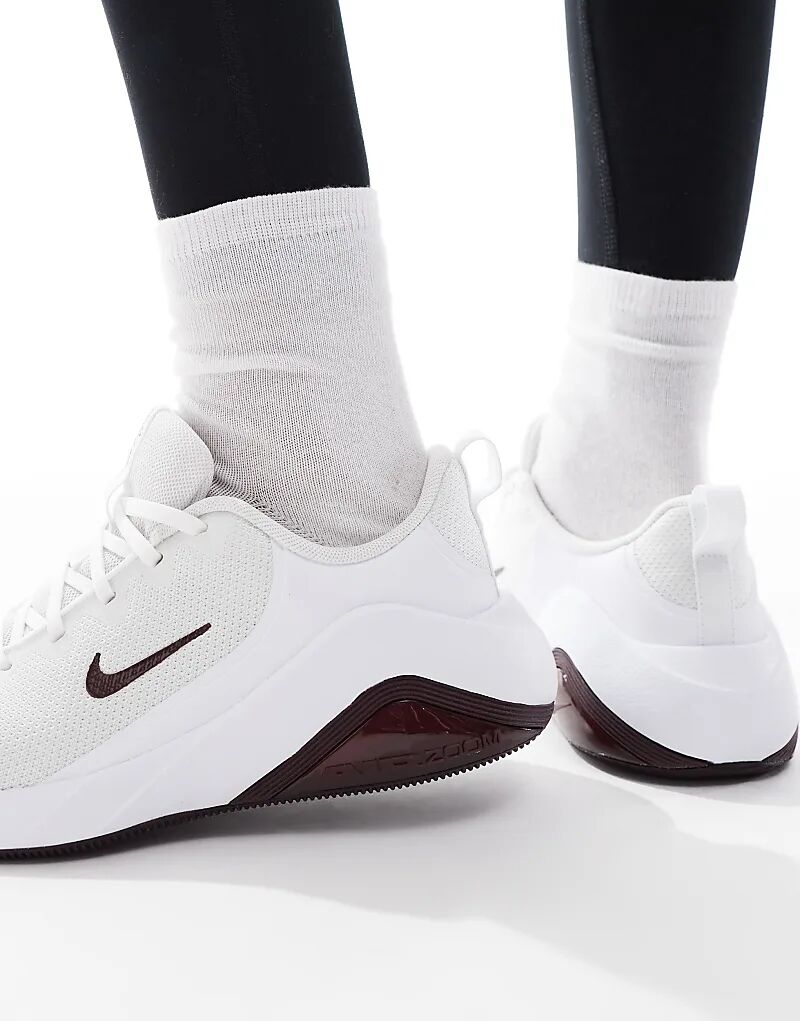Кроссовки Nike Training Air Zoom Bella 7 белого и бордового цветов — фото 4