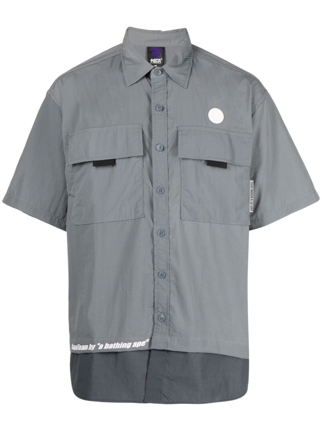 

Рубашка с короткими рукавами и нашивкой-логотипом AAPE BY *A BATHING APE, серый