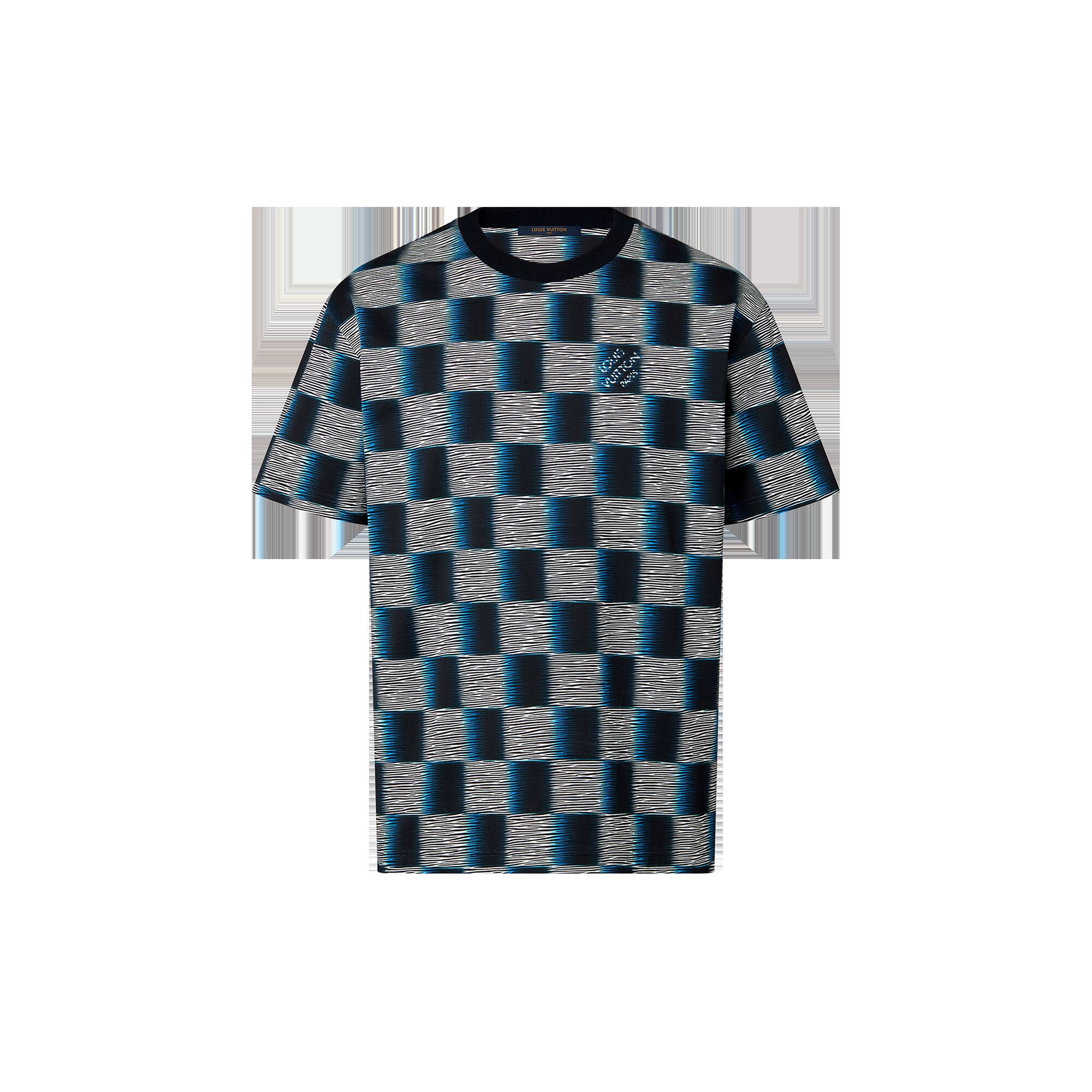 

Футболка Damier из хлопка с короткими рукавами Louis Vuitton, синий