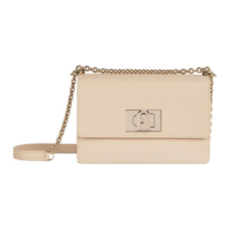 

Furla Кожаная мини сумка через плечо с цепочкой женская светло розовая