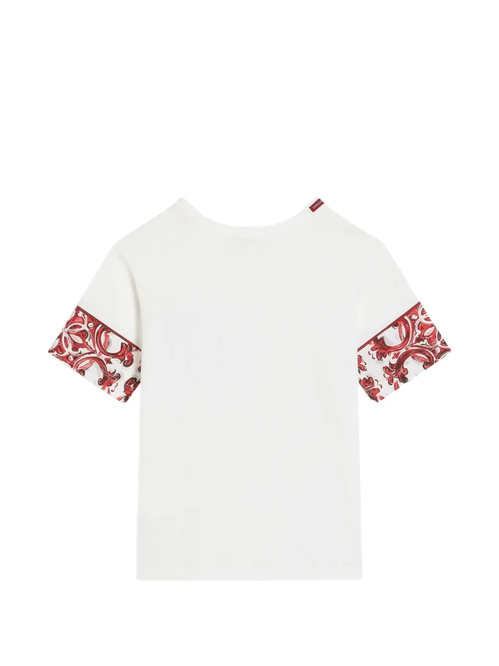 Футболка из джерси с принтом в стиле майолики Dolce & Gabbana Kids, белый — фото 2