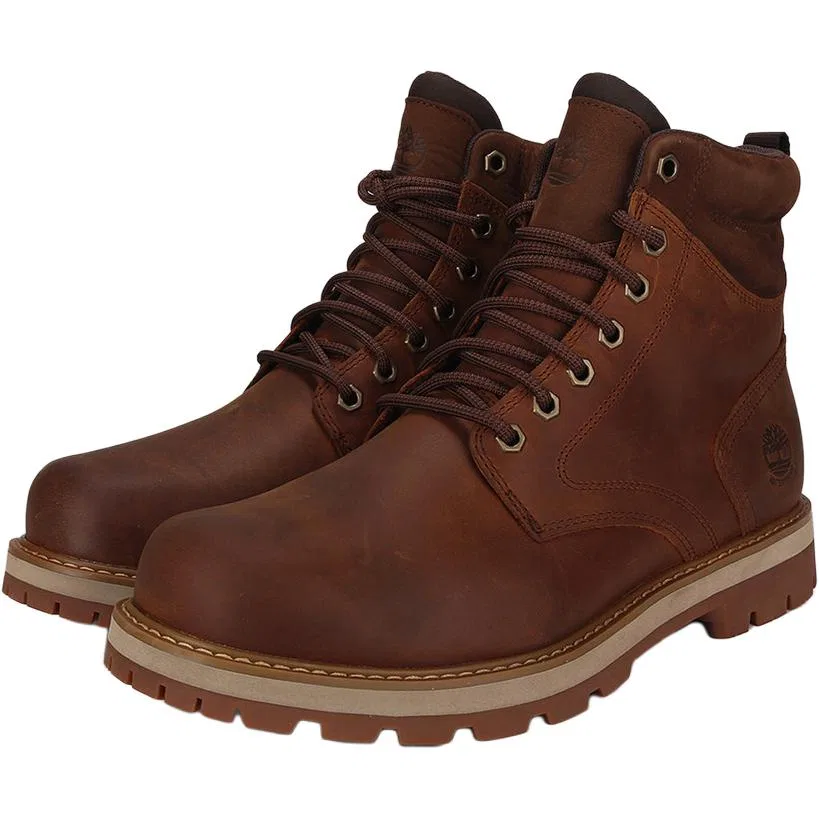 Ботинки кожаные Timberland коричневые — фото 4