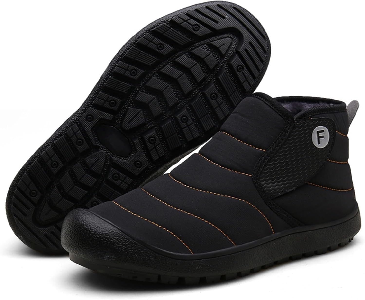 

Женские и мужские зимние ботинки с меховой подкладкой, удобные сапожки-слипоны, кроссовки, водонепроницаемые для прогулок на улице Baxtayel, черный