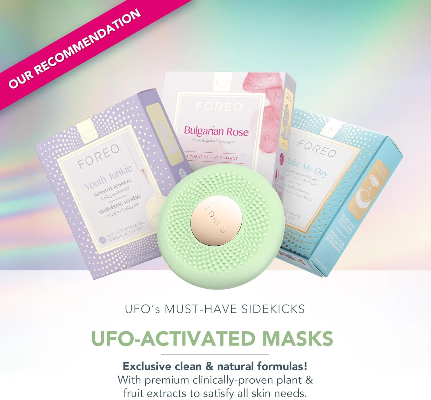 Компактное устройство для ухода за кожей лица UFO 3GO от FOREO Foreo, Pistachio — фото 4
