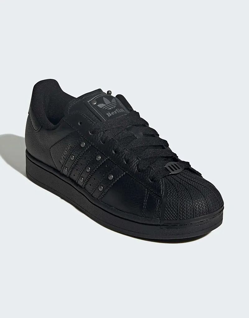 Кроссовки Adidas Originals Superstar II черного цвета с заклепками — фото 3