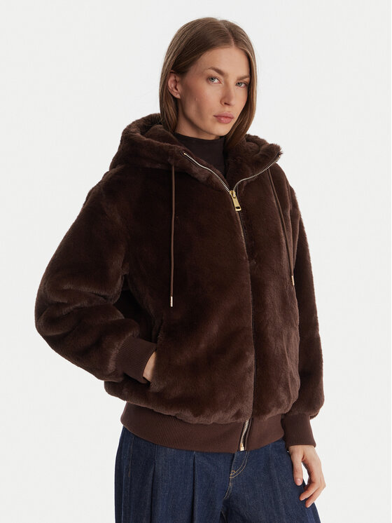 

Меховое пальто regular fit W5BL66 W3890 Guess, коричневый