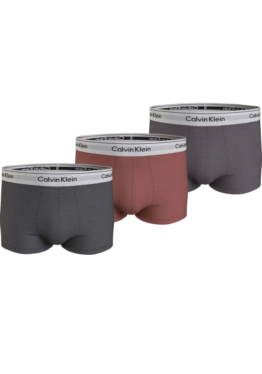 

Calvin Klein Underwear Трусы "TRUNK 3PK" (3 шт. в упаковке), с эластичным поясом с логотипом, цвет Phantom,_Cinnabar,_Rabbit