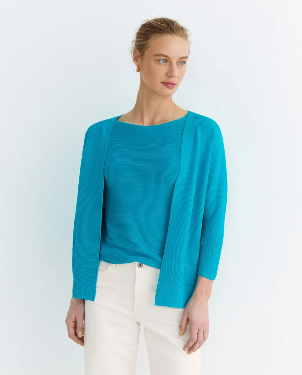 

Женский жакет с воротником-стойкой без пуговиц, рельефное полотно Escorpion, зеленый