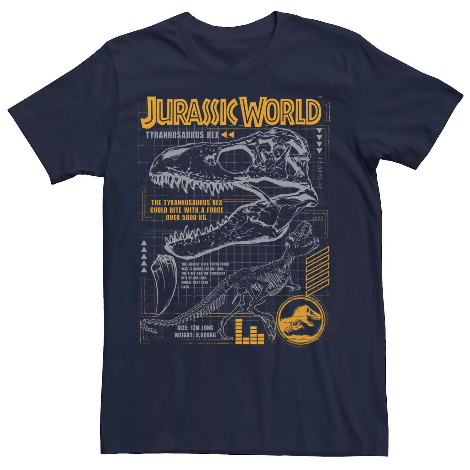 

Мужская оранжевая футболка Jurassic World T-Rex Schematic Licensed Character, Оранжевый, Мужская оранжевая футболка Jurassic World T-Rex Schematic Licensed Character