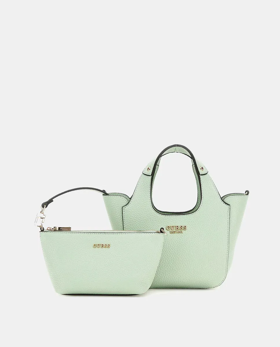 

Маленькая сумка через плечо с магнитной застежкой и карманом Guess, бирюзовый