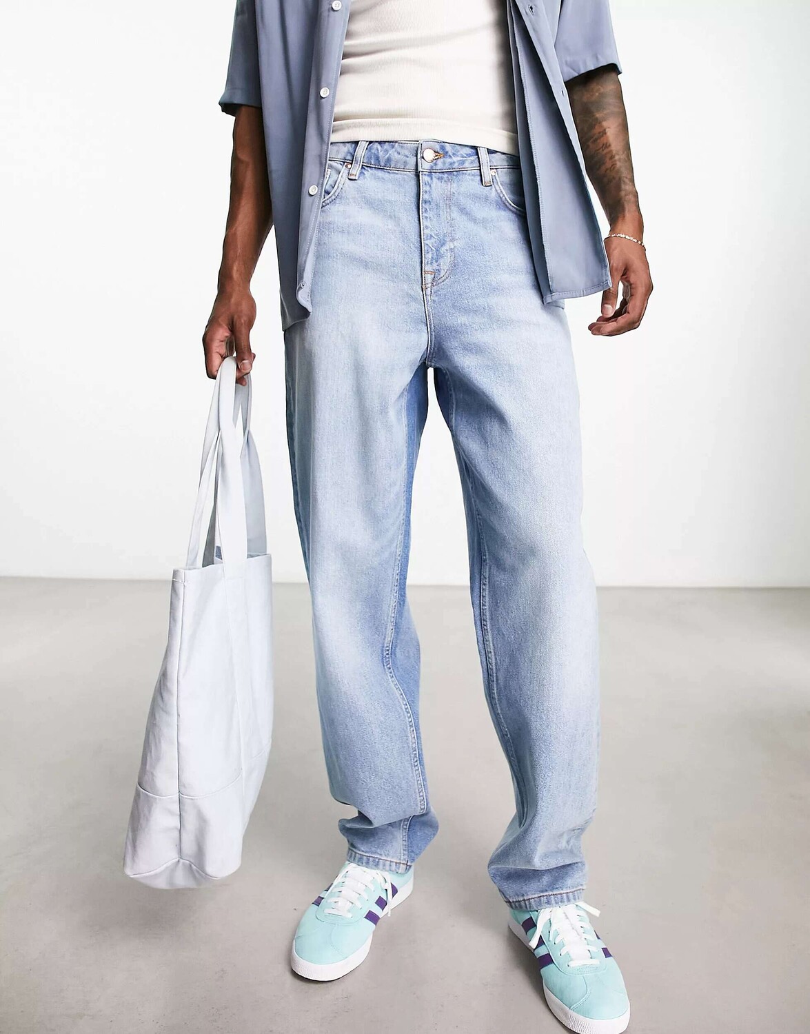 

Синие мешковатые джинсы ASOS
