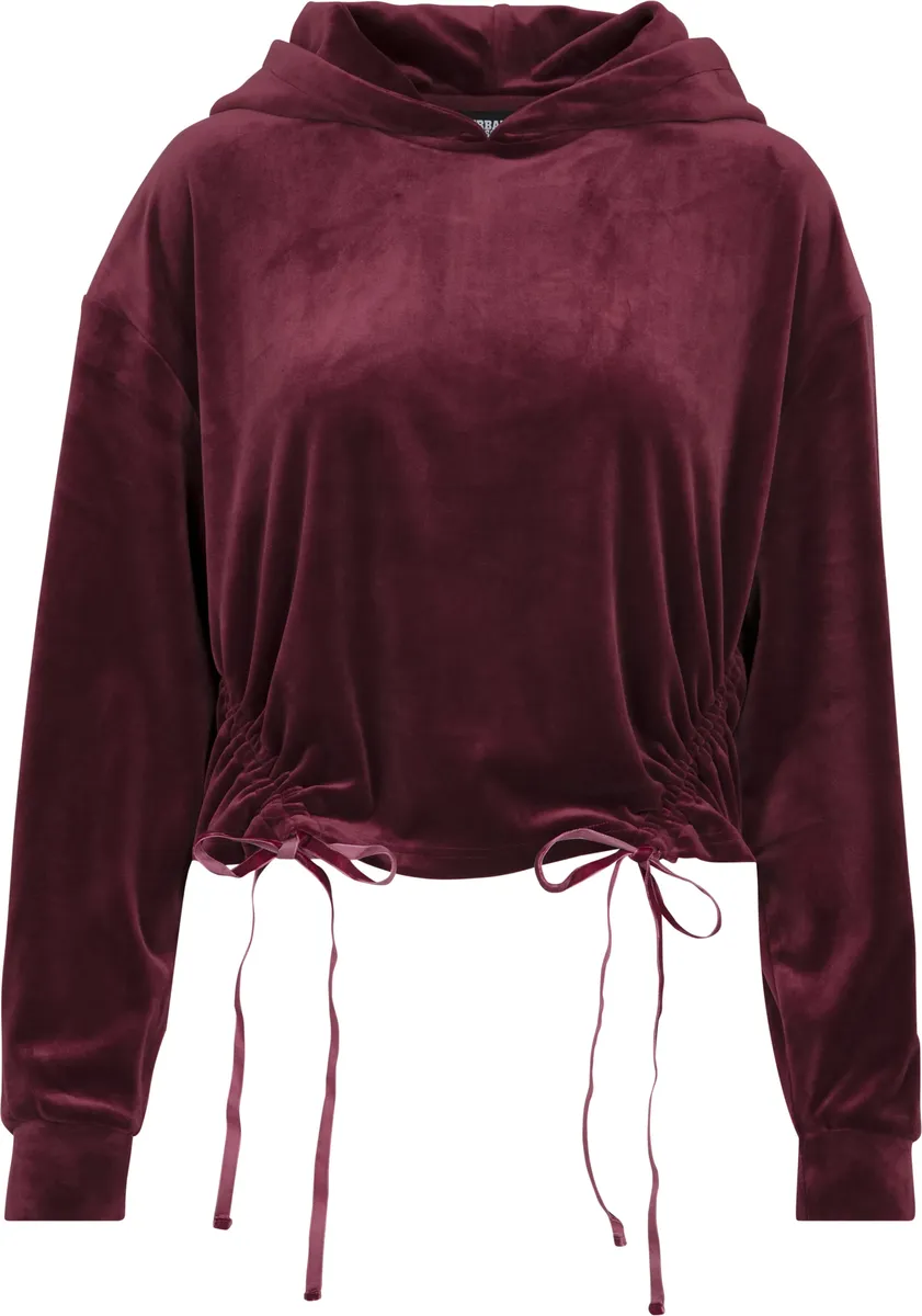 

Свитер с круглым вырезом URBAN CLASSICS " Urban Classics Ladies Short Velvet Gathered Hoody", цвет Port