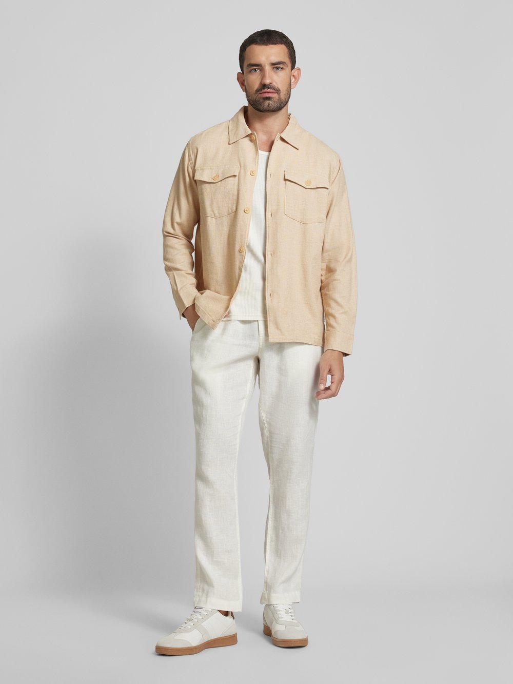 

Верхняя рубашка с льняным составом, модель «BRODY» SELECTED HOMME, песочный