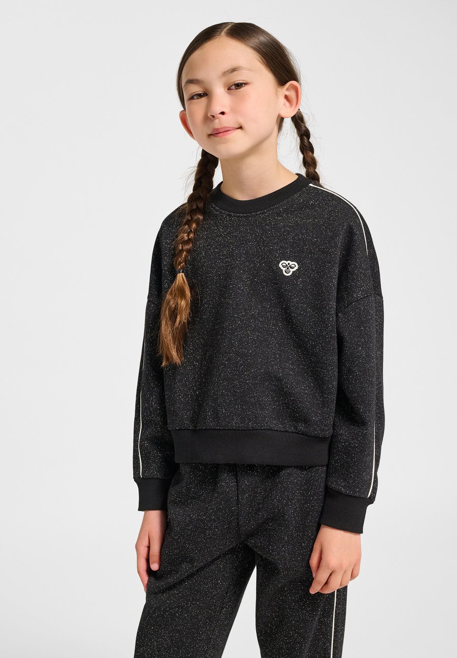 Толстовка Hummel LOOSE GLITTER CREWNECK, Black/Gunmetal — фото 2