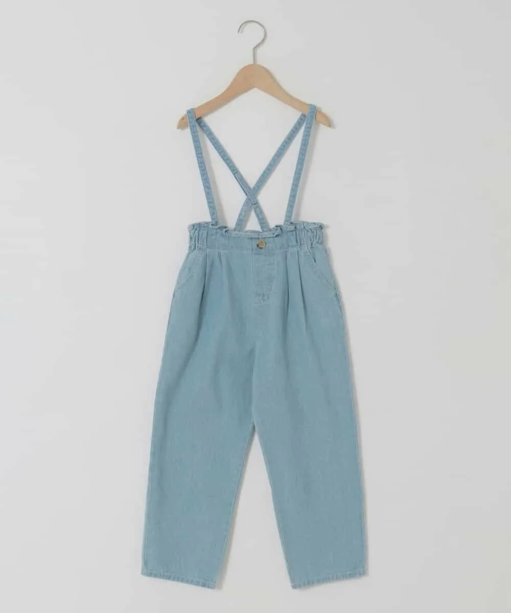 [120-130] Заправленные зауженные джинсы с подтяжками A.V.V, Light blue