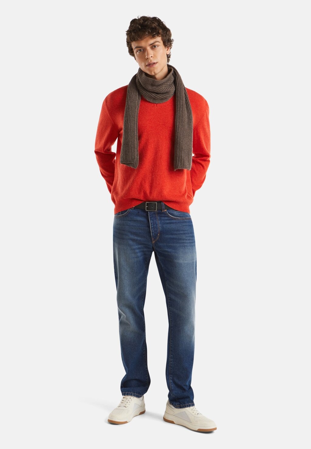 

Джемпер V-NECK United Colors of Benetton, оранжевый