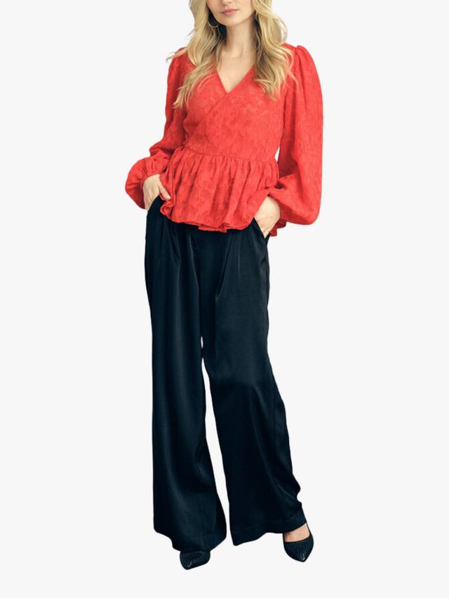 

Feani топ с цветочным жаккардом и запахом A-VIEW, Red