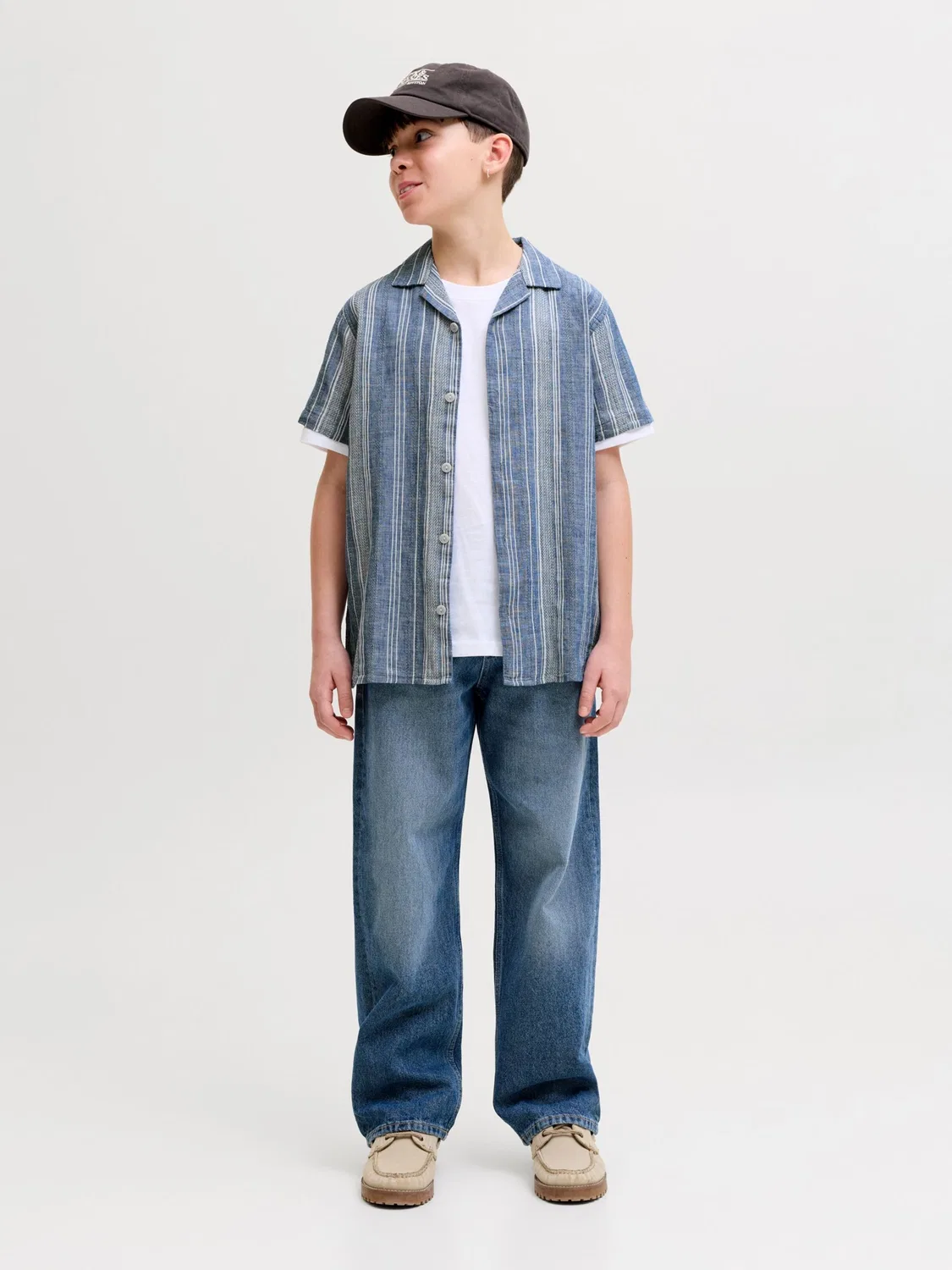 Рубашка на пуговицах стандартного кроя Jack & Jones Junior, Sapphire — фото 4