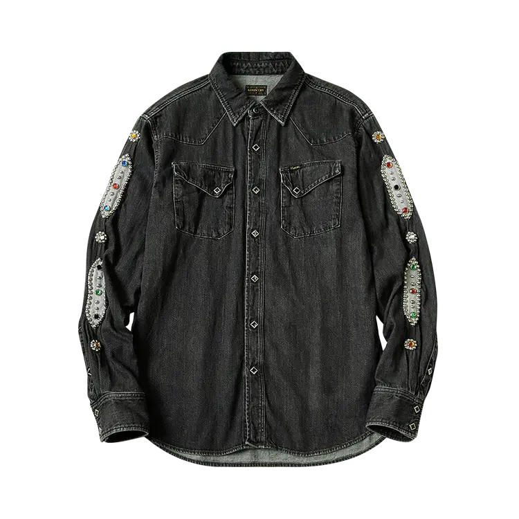 

Рубашка Kapital Kountry Denim Western 'Black', черный