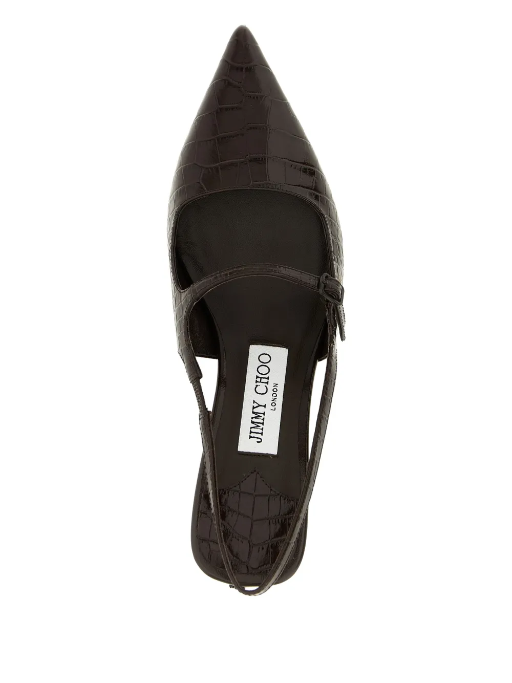 45-миллиметровые туфли с тиснением под крокодила JIMMY CHOO, коричневый — фото 4