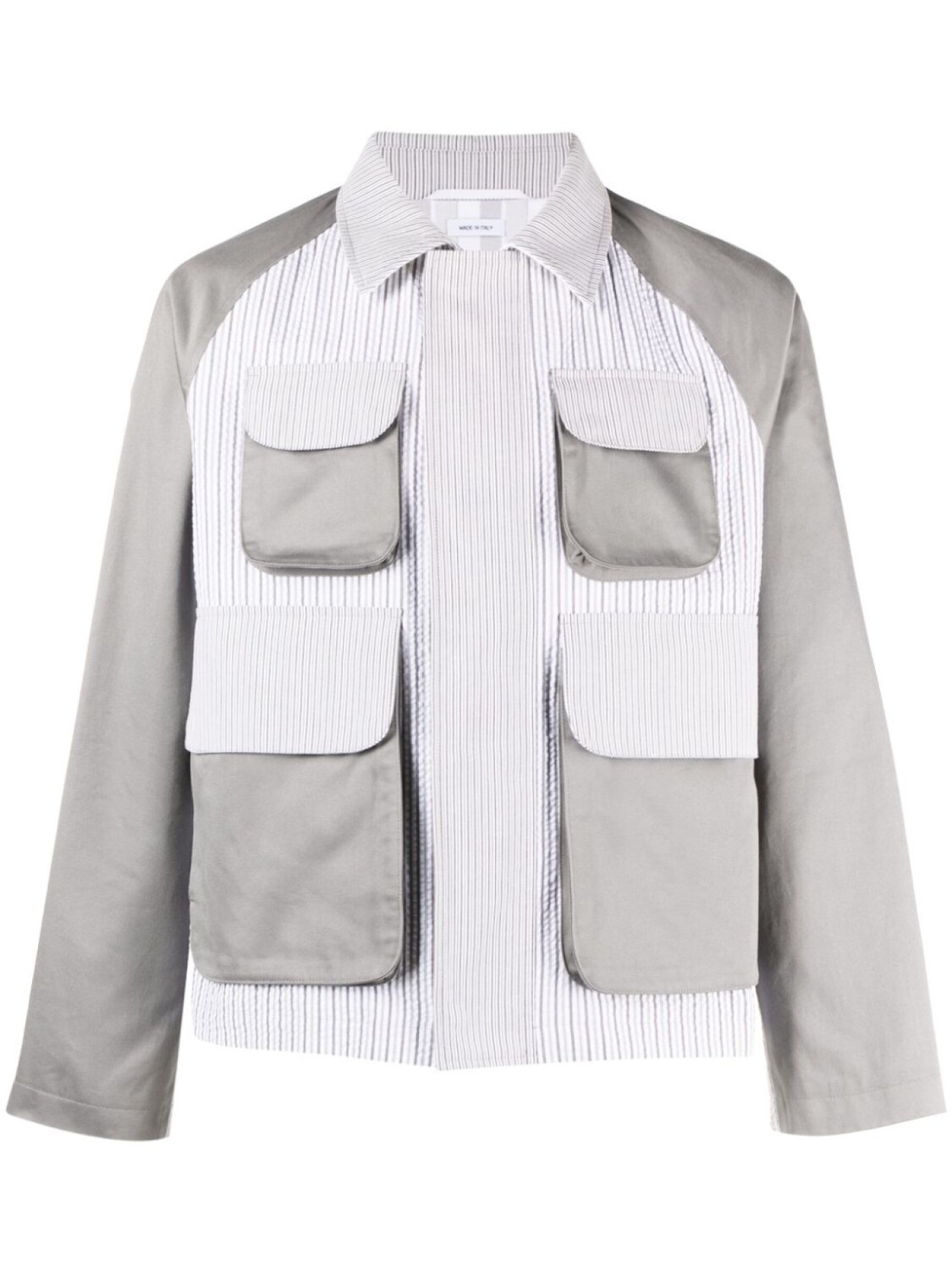 

Thom Browne полосатая куртка из сирсакера, серый