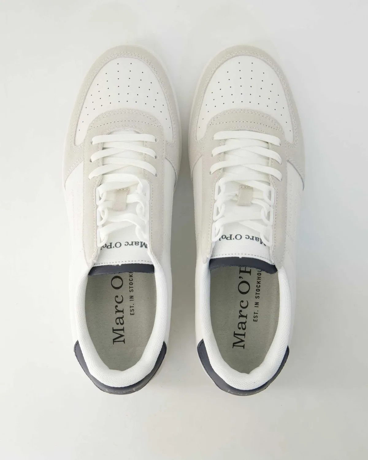 Кроссовки низкие из кожи и замши Marc O'Polo Shoes, бежевый — фото 4