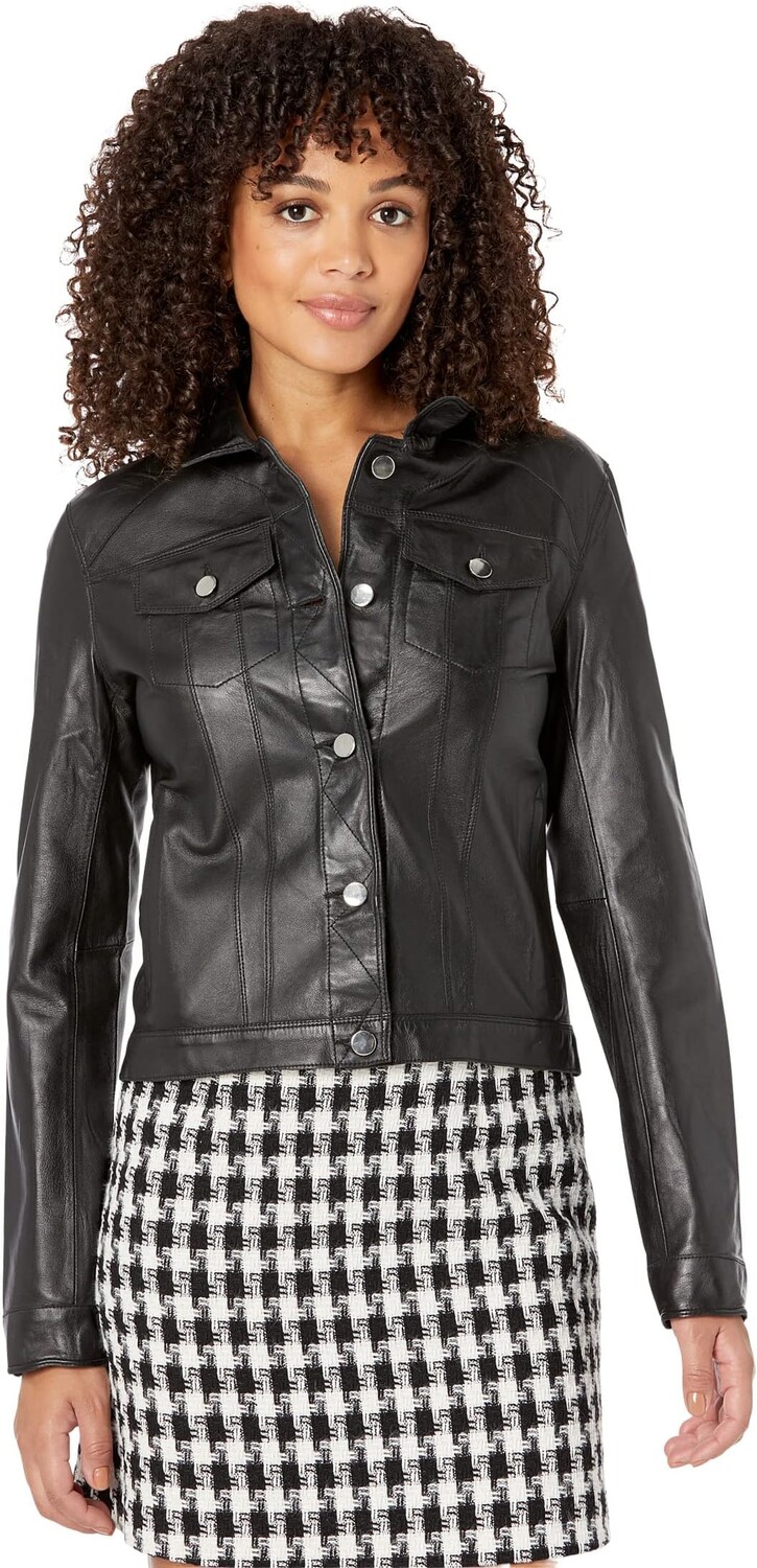 

Куртка jakett NEW YORK Alexa Burnished Leather No Fringe, цвет Black/Silver