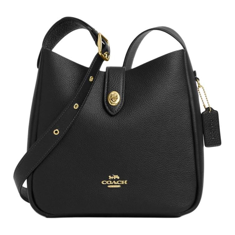 

Сумка через плечо Hadley Pebbled Leather с одной лямкой, черный COACH