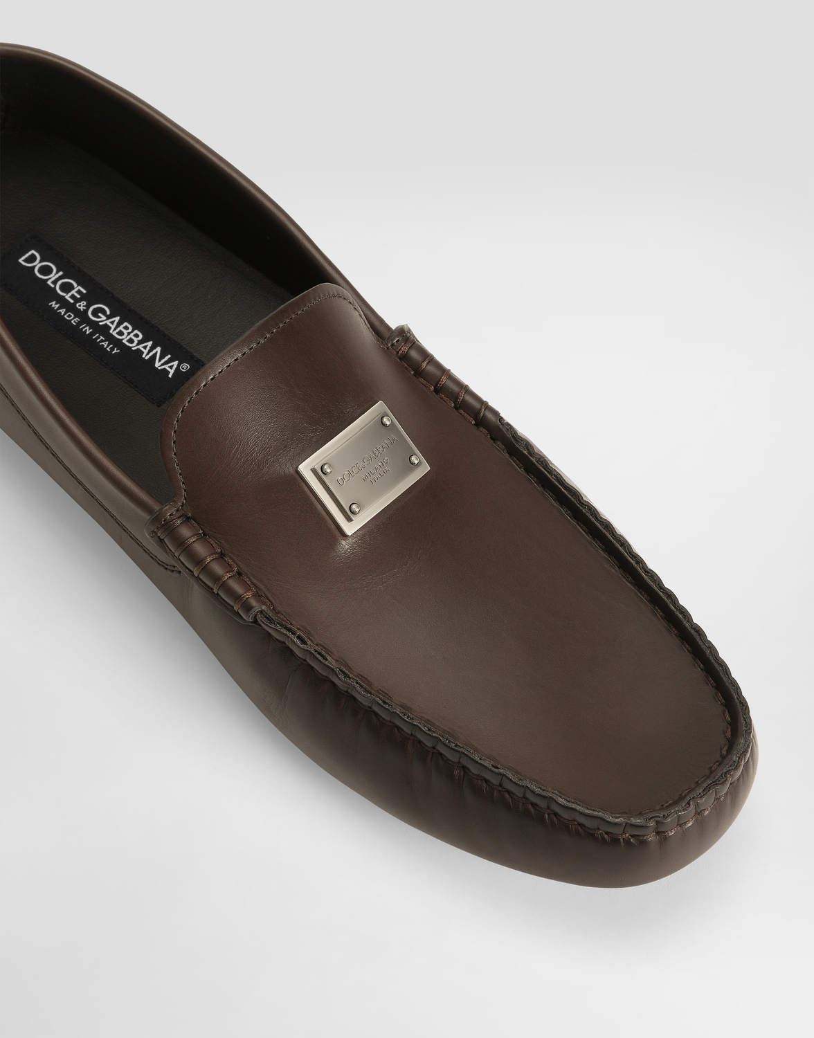 Лоферы из телячьей кожи dg driver Dolce & Gabbana, коричневый — фото 4