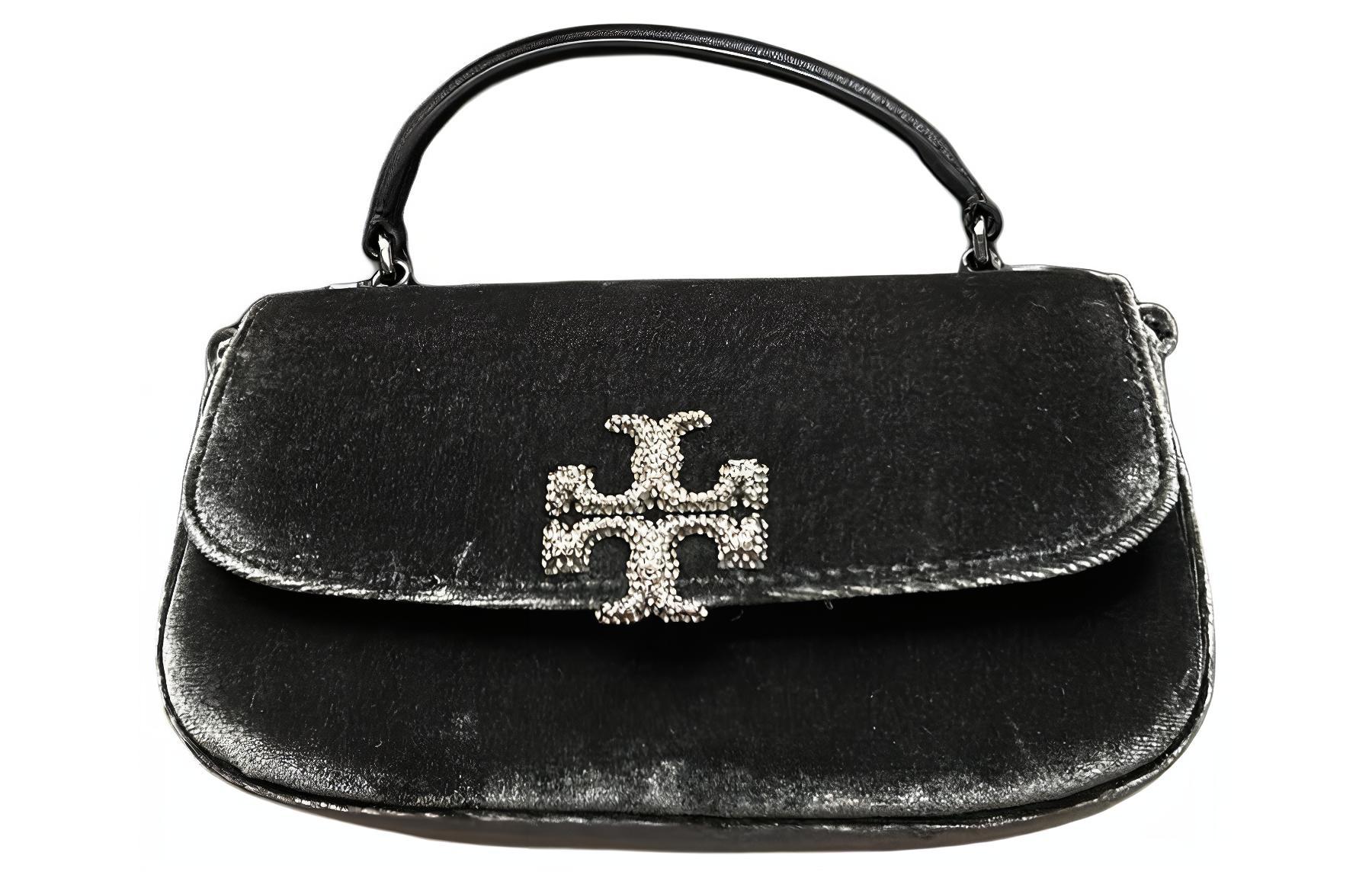 

Бриттен Вельвет Сумка Через Плечо Мини Женская Черная TORY BURCH
