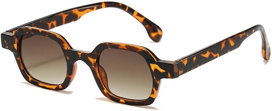 

Женские солнцезащитные очки в форме маленького многоугольника и квадрата, мужские солнцезащитные очки с градиентным переходом, защита от ультрафиолета UV400 SKFGNX, Leopard Tea Gradient