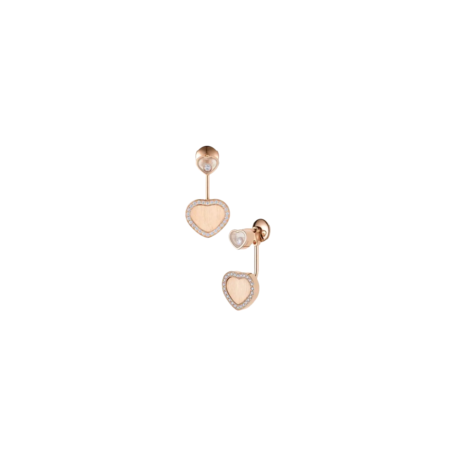 

Серьги happy hearts golden hearts, этичное розовое золото, бриллианты Chopard