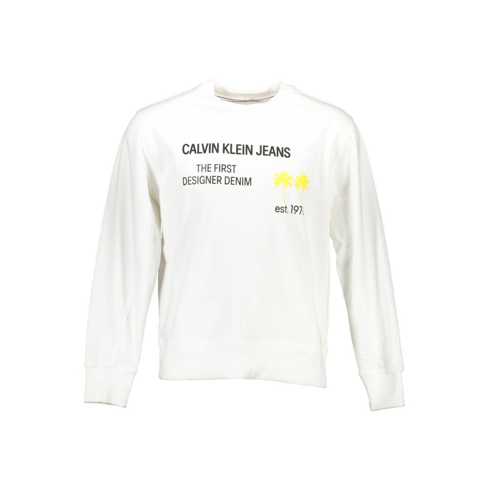

Белый хлопковый мужской свитер Calvin Klein