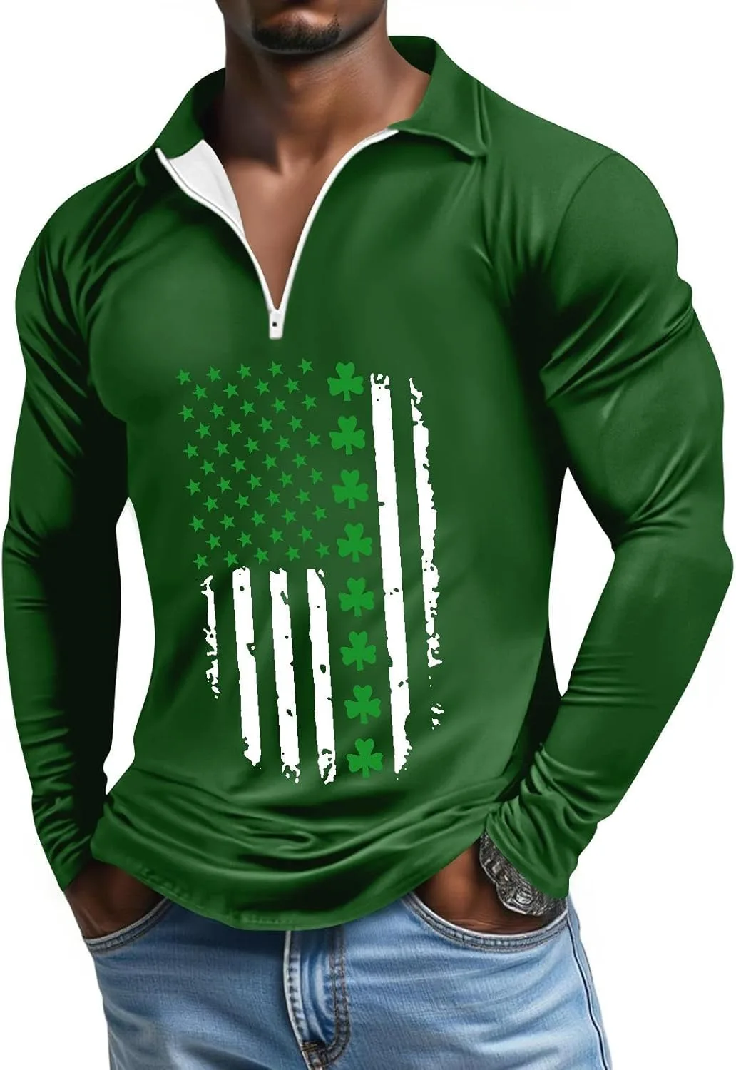 

Футболка St Patricks Day мужская с длинным рукавом и принтом