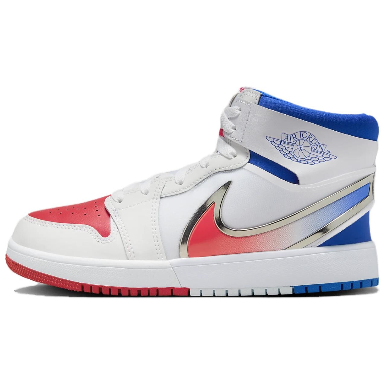 

Кроссовки Air Jordan 1 Mid RM EasyOn 'White Racer Blue Red' GS, белый/синий