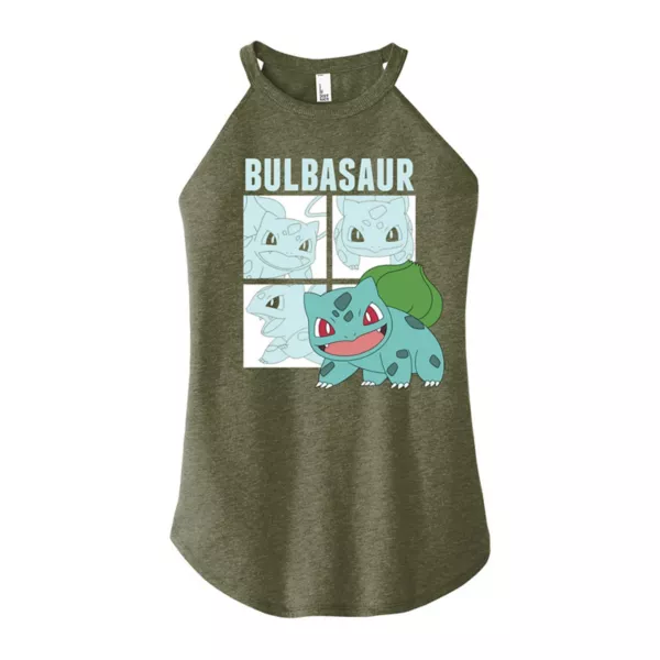 

Детская майка с высоким воротом и принтом покемона Bulbasaur Licensed Character, зеленый