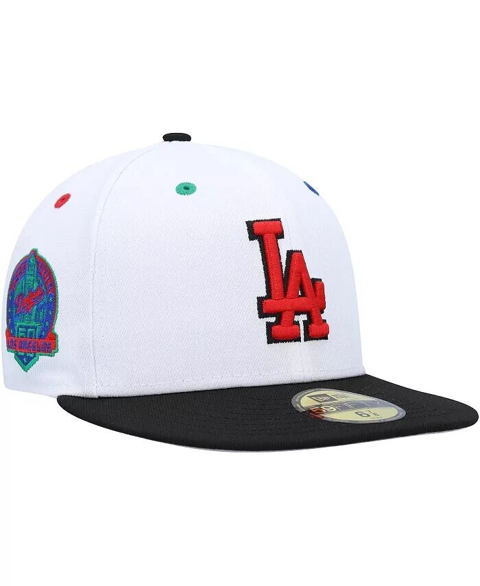 

Мужская белая, черная приталенная шляпа Primary Eye 59FIFTY Los Angeles Dodgers 60th Anniversary 59FIFTY New Era, белый