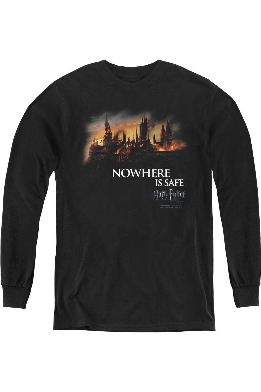 

Футболка с длинным рукавом "Горящий Хогвартс" Harry Potter Gildan, черный